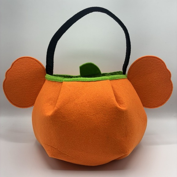 Halloween‎ Mickey Mouse Fabric Pumpkin Trick Or Treat Basket Bucket Disney store - Picture 5 of 11